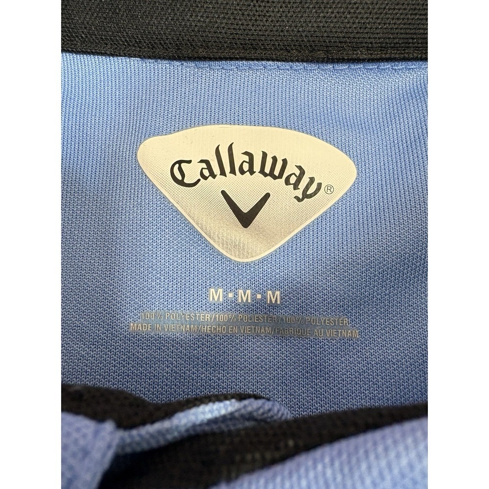 Callaway Golf Polo Mens Medium Blue Excellent Short Sleeve Diagonal Stripe Shirt - Picture 4 of 7